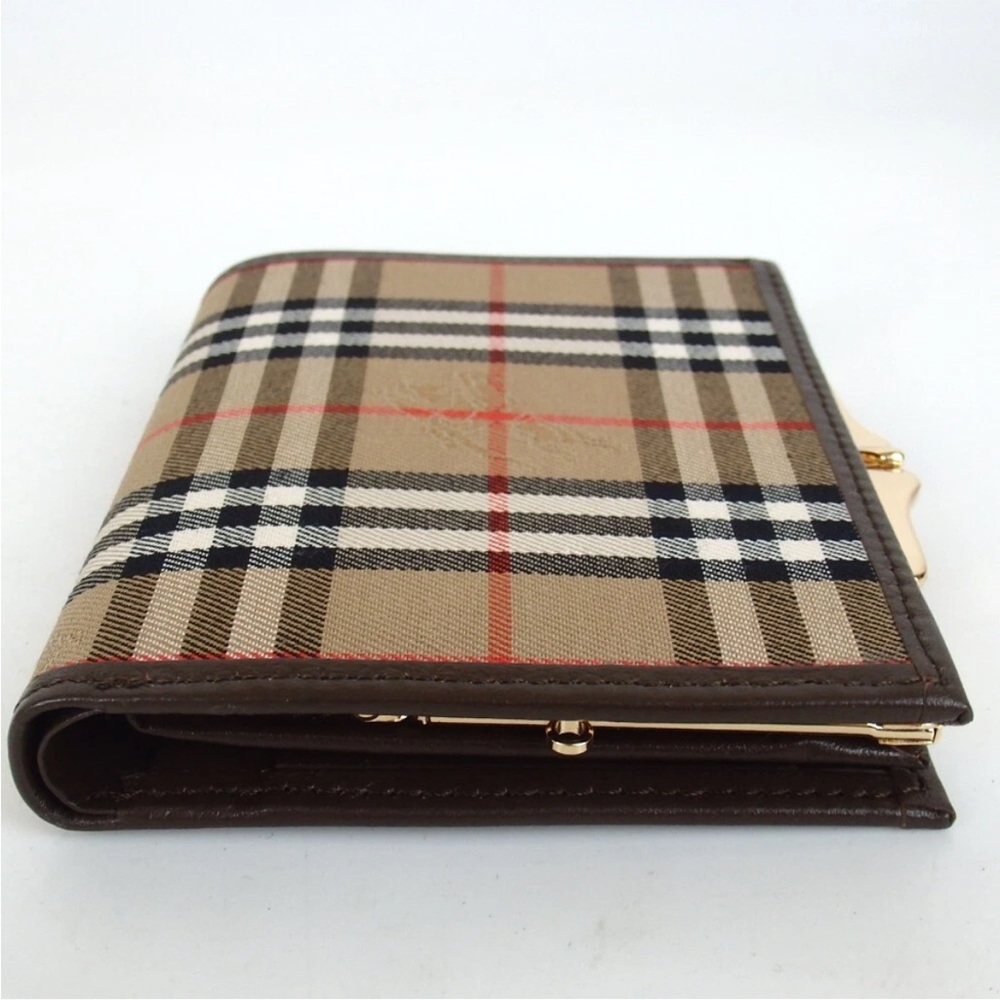 Authentic BURBERRYS Nova Check wallet Jacquard canvas/leather - Picture 4 of 12